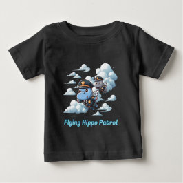 "空飛ぶカバパトロール" ベビーTシャツ