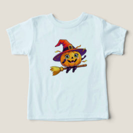 空飛ぶカボチャの魔女 - かわいいハロウィンの子供向けデザイン