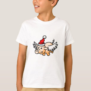 空飛ぶクリスマスブタ ボーイズTシャツ Tシャツ