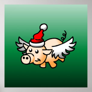 空飛ぶクリスマスブタ ポスター