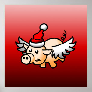 空飛ぶクリスマスブタ ポスター