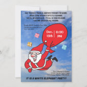 空飛ぶサンタの青空ホワイトエレファントパーティー 招待状 (正面)
