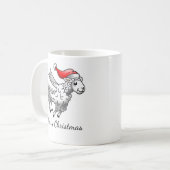 空飛ぶサンタクロースのクリスマス羊 コーヒーマグカップ (正面左)
