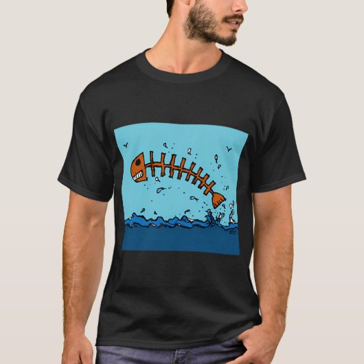 空飛ぶスケルフィッシュ Tシャツ (正面)