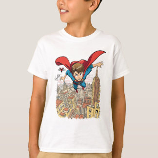 空飛ぶスーパーボーイ カートゥーンTシャツ - ダイナミックなコミックS Tシャツ