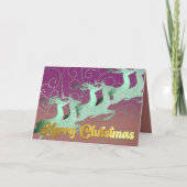 空飛ぶトナカイ ミント パープル 陶土 シーズンカード (正面)