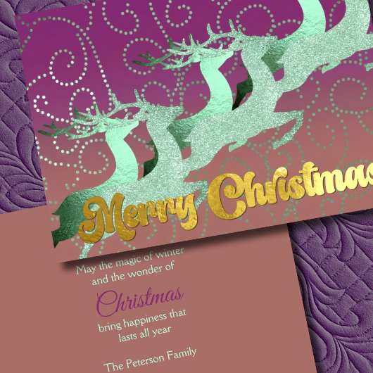 空飛ぶトナカイ ミント パープル 陶土 シーズンカード