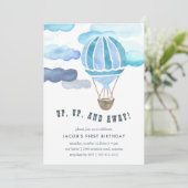 空飛ぶパーティへようこそ！子供の誕生日パーティのお誘い 招待状 (スタンド正面)