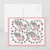 「空飛ぶフューチャーベーコン」ホリデー ポストカード (正面/裏面)