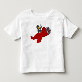空飛ぶペンギンのキャラクター 子供Tシャツ トドラーTシャツ