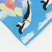 空飛ぶペンギンのテディベア フリースブランケット (角)