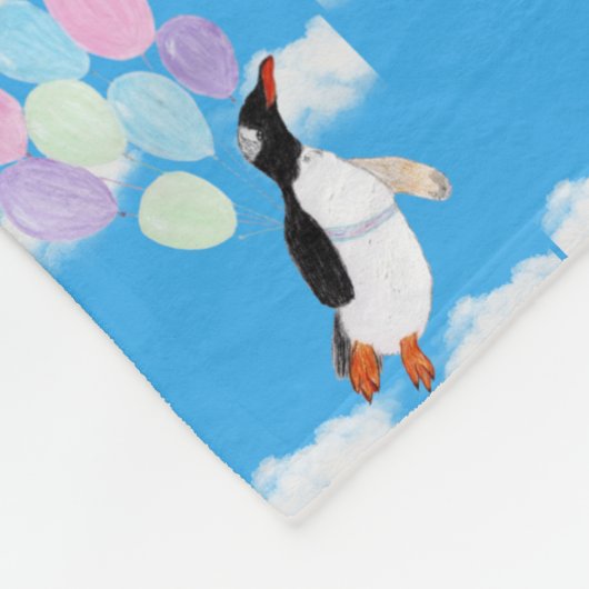空飛ぶペンギン フリースブランケット (角)