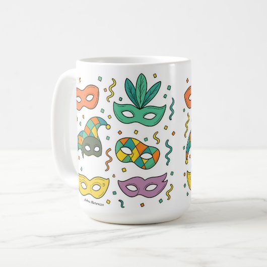 空飛ぶマスク コーヒーマグカップ (正面左)