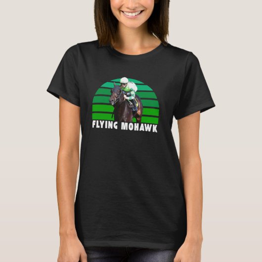 空飛ぶモヒカン、競馬、デルマー、サンタアニタ、 Tシャツ (正面)
