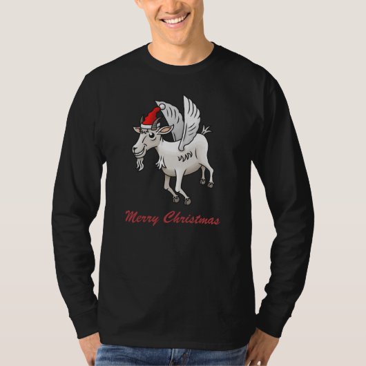 空飛ぶヤギのクリスマス Tシャツ (正面)