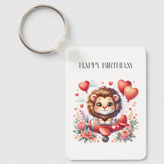 空飛ぶライオンの誕生日 キーホルダー (正面)