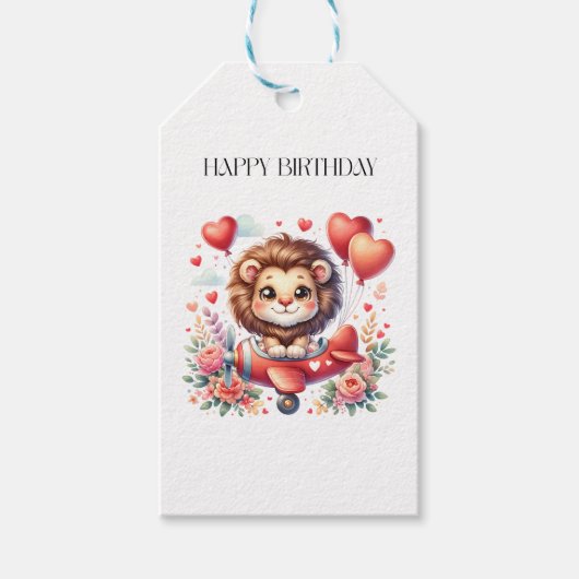 空飛ぶライオンの誕生日 ギフトタグ (正面)