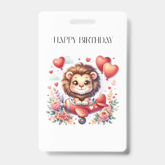 空飛ぶライオンの誕生日 バッジ (正面)