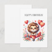 空飛ぶライオンの誕生日 出欠カード (正面/裏面)