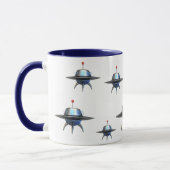 空飛ぶ円盤のコーヒー・マグ マグカップ (左)