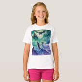 空飛ぶ恋人たち - 水彩画 Tシャツ (正面フル)