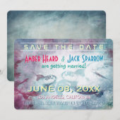 空飛ぶ海亀 | 結婚式 Save the Date カード (正面/裏面)