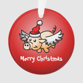 空飛ぶ豚のクリスマスアクリルオーナメント オーナメント