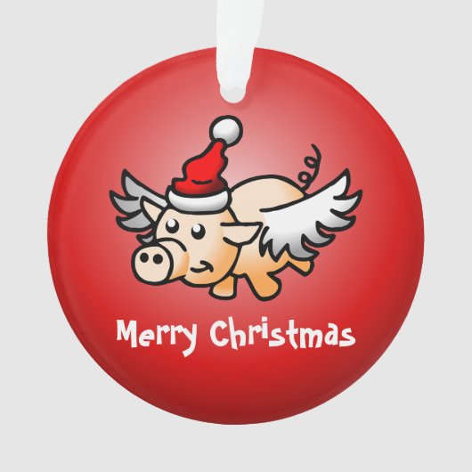 空飛ぶ豚のクリスマスアクリルオーナメント オーナメント (正面)