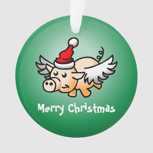 空飛ぶ豚のクリスマスアクリルオーナメント オーナメント (正面)