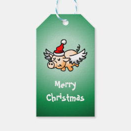 空飛ぶ豚のクリスマスギフトタグ ギフトタグ