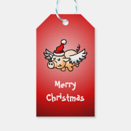 空飛ぶ豚のクリスマスギフトタグ ギフトタグ