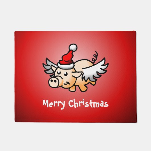 空飛ぶ豚のクリスマス ドアマット (正面)
