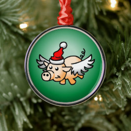 空飛ぶ豚のクリスマス メタルオーナメント