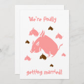 空飛ぶ豚の「ついに結婚することになりました」招待状 案内状 (正面/裏面)