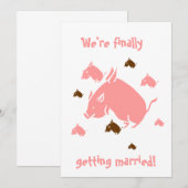 空飛ぶ豚の「ついに結婚するんだ！」招待状 案内状 (正面/裏面)