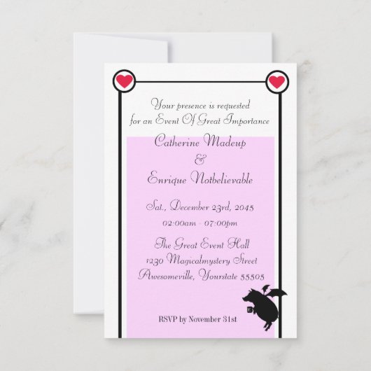 空飛ぶ豚 招待状 (裏面)