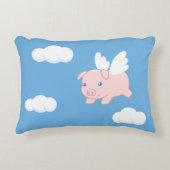 空飛ぶ豚 - 羽根が生えたかわいい子豚 アクセントクッション (正面)