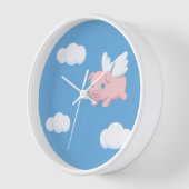 空飛ぶ豚 - 羽根が生えたかわいい子豚 壁時計 (傾斜)