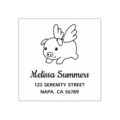 空飛ぶ豚 - 羽根の生えた子豚の住所 ラバースタンプ (インプリント)