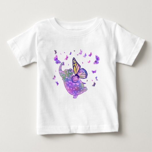 空飛ぶ象のベビーTシャツ ベビーTシャツ (正面)