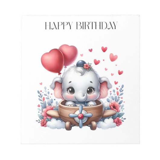 空飛ぶ象の誕生日 ノートパッド (正面)