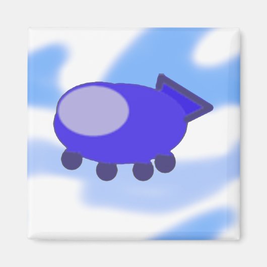 空飛ぶ青い宇宙船マグネット マグネット (正面)