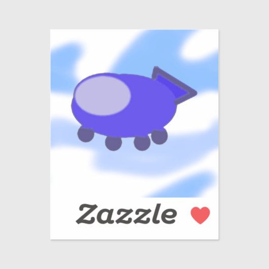 空飛ぶ青い宇宙船 シール (シート)