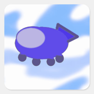空飛ぶ青い宇宙船 スクエアシール