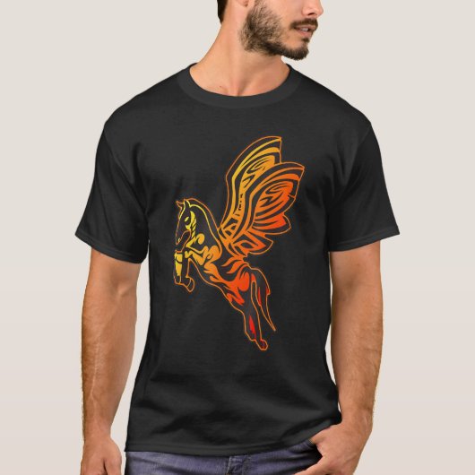 空飛ぶ馬 ウエスタン 馬好き Tシャツ (正面)
