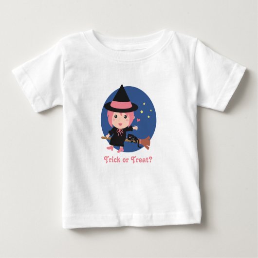空飛ぶ魔女と黒猫 ベビーTシャツ (正面)