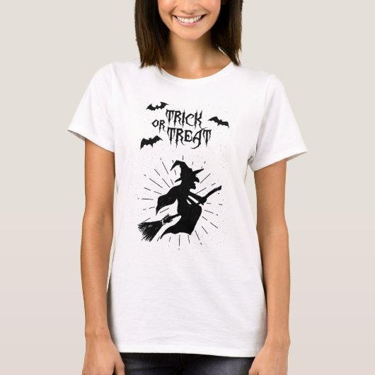 空飛ぶ魔女のハロウィン Trick or Treat Tシャツ (正面)