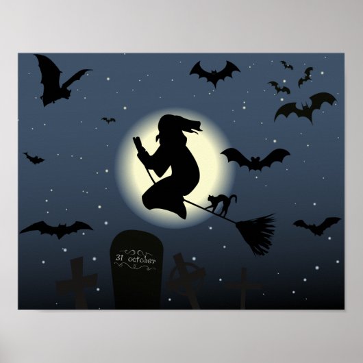 空飛ぶ魔女のハロウィーンシーン ポスター (正面)