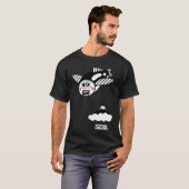 空飛ぶ魚と富士山 (グレー版) Tシャツ (正面フル)