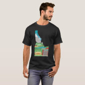 空飛ぶ魚 漁師 釣り アイダホ州の地図 Tシャツ (正面フル)